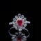 14k Gold 0.73 Ctw Vivid Red Natural Ruby & Diamond Ring