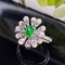 14k Gold 0.55 Ctw Vivid Green Natural Emerald & Diamond Ring