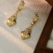 14k Gold 0.74 Ct Natural H Diamond Earrings