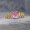 14k Gold 1.20 Ctw Natural Padparadscha Sapphire & Diamond Ring