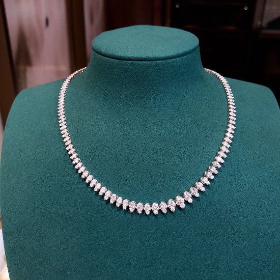 14k Gold 10 Ct Natural H Diamond Necklace
