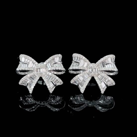 14k Gold 1.0 Ct Natural H Diamond Earrings