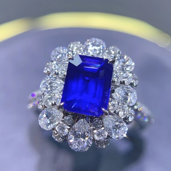 14k Gold 3.56 Ctw Natural Sapphire & Diamond Ring/pendant