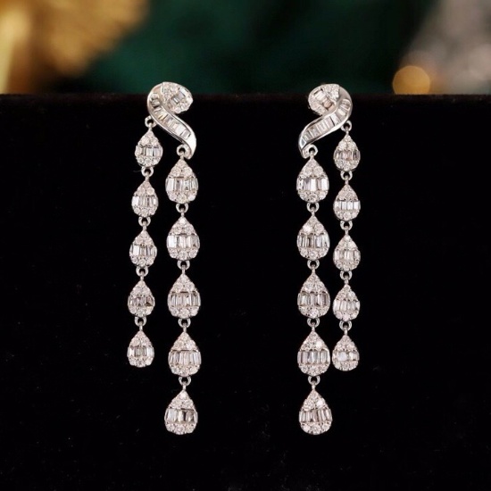 14k Gold 1.4 Ct Natural H Diamond Earrings