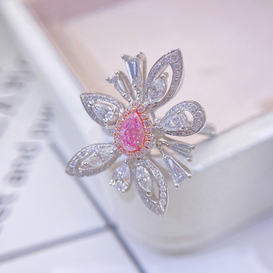 14k Gold 1.76 Ctw Natural Pink Diamond & Diamond Ring