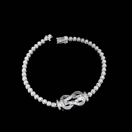 14k Gold 1 Ct Natural H Diamond Bracelet