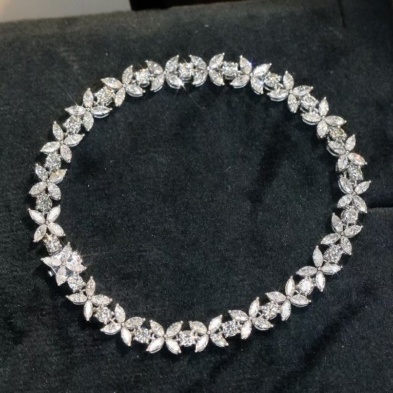 14k Gold 7.2 Ct Natural H Diamond Bracelet