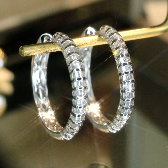 14k Gold 1.7 Ct Natural H Diamond Earrings