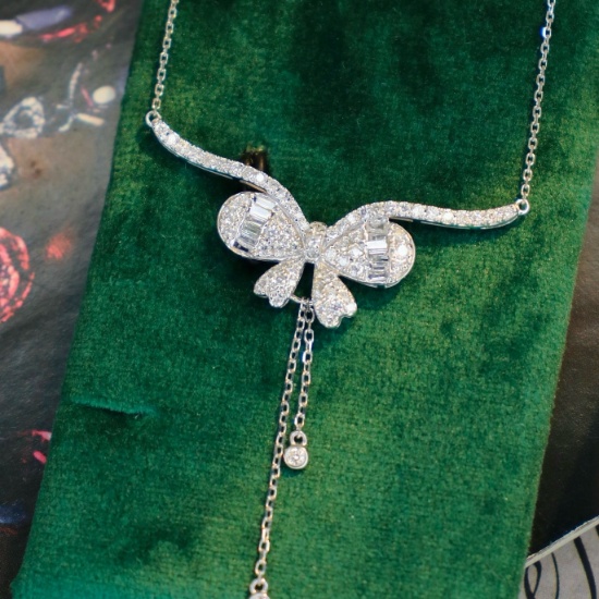 14k Gold 0.6 Ct Natural H Diamond Necklace