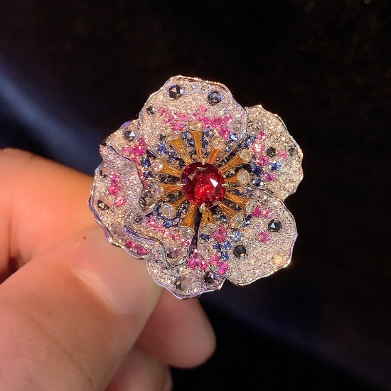 14k Gold 2.72 Ctw Natural Ruby & Diamond Ring/pendant