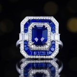 14k Gold 3.63 Ctw Natural Sapphire & Diamond Ring/pendant