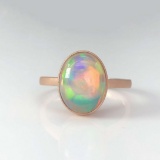 14k Gold 3.9 Ct Natural Opal Ring