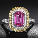 14k Gold 1.82 Ctw Natural Sapphire & Diamond Ring