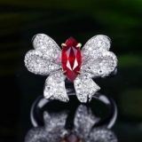 14k Gold 2.48 Ctw Natural Ruby & Diamond Ring/pendant