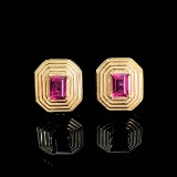 14k Gold 0.72 Ct Natural Ruby Earrings