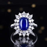 14k Gold 5.24 Ctw Natural Sapphire & Diamond Ring/pendant