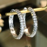 14k Gold 1.7 Ct Natural H Diamond Earrings