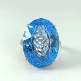 14k Gold 19.5 Ct Natural Topaz & Diamond Ring