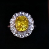 14k Gold 4.79 Ctw Natural Sapphire & Sapphire Ring