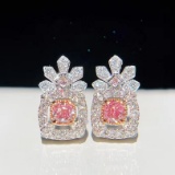 14k Gold 0.27 Ctw Natural Pink Diamond & Diamond Earrings