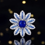 14k Gold 2.02 Ct Natural Sapphire & Sapphire & Sapphire Brooch/pendant
