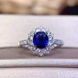 14k Gold 2.60 Ctw Natural Sapphire & Diamond Ring/pendant