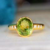 14k Gold 2.92 Ctw Natural Tourmaline & Diamond Ring