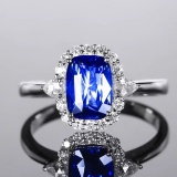 14k Gold 2.41 Ctw Natural Sapphire & Diamond Ring