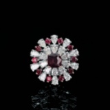 14k Gold 0.72 Ct Natural Ruby & Ruby & Sapphire Ring