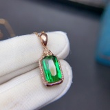 14k Gold 2.8 Ct Natural Tourmaline & Diamond Pendant