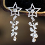 14k Gold 0.84 Ct Natural H Diamond Earrings