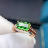 14k Gold 1.9 Ct Natural Tourmaline & Diamond Ring