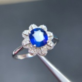 14k Gold 1.12 Ct Natural Sapphire & Diamond Ring