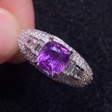 14k Gold 2.89 Ctw Natural Sapphire & Diamond Ring