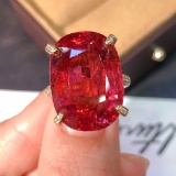 14k Gold 20.08 Ctw Natural Tourmaline & Diamond Ring