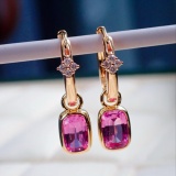 14k Gold 1 Ct Natural Sapphire & Diamond Earrings