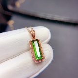 14k Gold 2.1 Ct Natural Tourmaline & Diamond Pendant