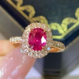 14k Gold 1.67 Ctw Natural Ruby & Diamond Ring