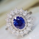 14k Gold 1.40 Ctw Natural Sapphire & Diamond Ring