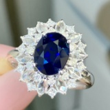 14k Gold 2.81 Ctw Natural Sapphire & Diamond Ring/pendant