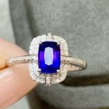 14k Gold 1.36 Ctw Natural Sapphire & Diamond Ring