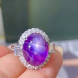 14k Gold 13.68 Ctw Natural Star Sapphire & Diamond Ring