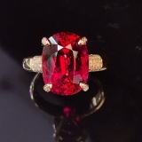 14k Gold 6.50 Ct Natural Tourmaline & Diamond Ring