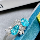 14k Gold 2.2 Ctw Natural Paraiba Tourmaline & Diamond Ring