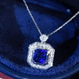 14k Gold 1.15 Ctw Natural Sapphire & Diamond Necklace