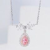 14k Gold 1.23 Ctw Natural Pink Diamond & Diamond Necklace