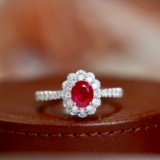 14k Gold 1.42 Ctw Natural Ruby & Diamond Ring