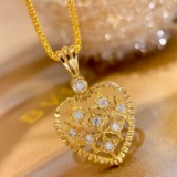 14k Gold 0.28 Ct Natural H Diamond Pendant