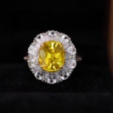 14k Gold 4.79 Ctw Natural Sapphire & Sapphire Ring