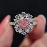 14k Gold 0.93 Ctw Natural Pink Diamond & Diamond Ring